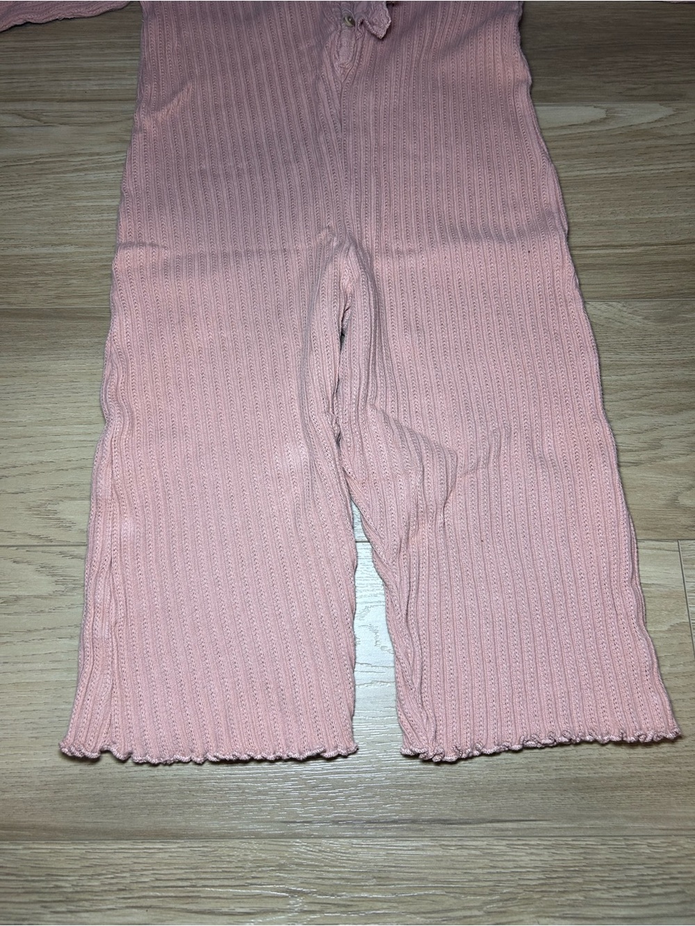 Zara Pink Ribbed Ruffle-Trim One-Piece Bodysuit - Picture 5 of 8